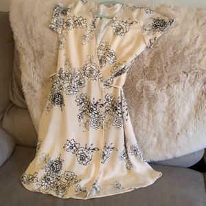 Lush Light Pink Blush Floral Wrap Dress